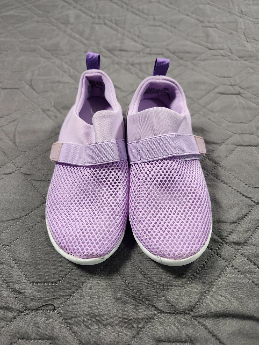 Kids Lavender Slip-On Mesh Sneakers